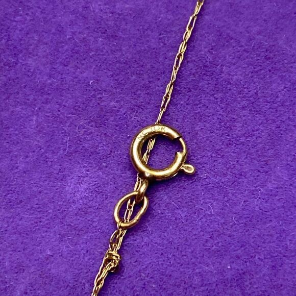 💛 Classic 10k Yellow Gold Lolite Cross Necklace - Picture 6 of 10